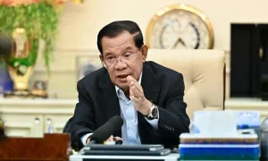 Ông Hun Sen kêu gọi người dân không đốt hàng hóa Thái Lan Ông Hun Sen kêu gọi người dân không đốt hàng hóa Thái Lan